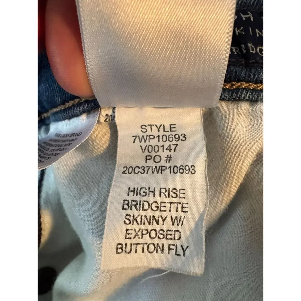 Lucky Brand Bridgette High Rise Skinny Jeans 6/28 Button Fly Ankle Women Denim - Picture 7 of 12